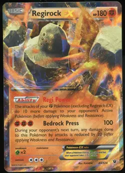 Pokemon TCG Regirock EX Holo Ultra Rare XY Fates Collide 43/124 NM - Image 1