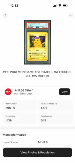 1999 POKEMON GAME #58 PIKACHU 1ST EDITION-YELLOW CHEEKS - Image 3