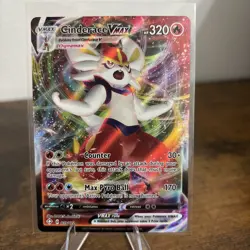 Pokemon TCG Cinderace VMAX Holo Ultra Rare Card Shining Fates 019/072 - Image 1