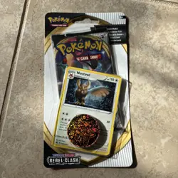 Pokemon TCG Sword & Shield Checklane Blister Pack Noctowl Black Star Promo Coin - Image 1