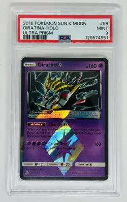 2018 Pokemon Sun & Moon - Ultra Prism Giratina Prism Star #58 PSA 9 MINT - Image 1