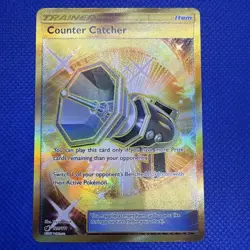 Pokemon Sun & Moon Crimson Invasion 120/111 Secret Rare Gold Counter Catcher - Image 1