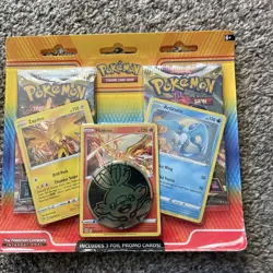 Pokemon TCG Blister Articuno Zapdos Moltres Metal Coin - Image 1