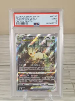 Leafeon VSTAR GG35/GG70 Crown Zenith: Galarian Gallery Holo PSA 9 Pokemon - Image 1