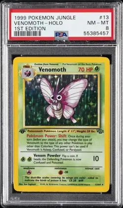 1999 POKEMON JUNGLE 1ST EDITION #13 VENOMOTH-HOLO PSA 8 - Image 1