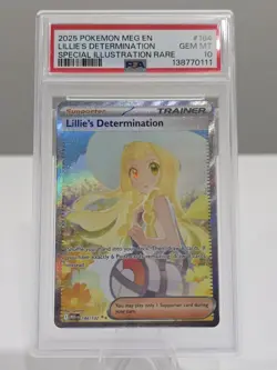 2025 Pokemon Mega Evolution Base #184 SIR Lillie's Determination PSA 10 Gem Mint - Image 1