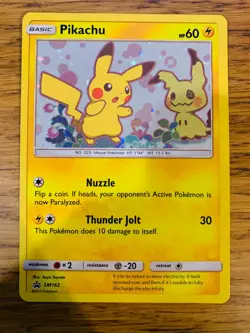NM! Pikachu SM162 Sun & Moon Holo Black Star Promo Pokemon Card! FAST P&P! - Image 1