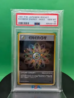 Swirl PSA 10 Rainbow Energy Team Rocket Gang Holo 1997 Japanese Pokemon Card - Image 1