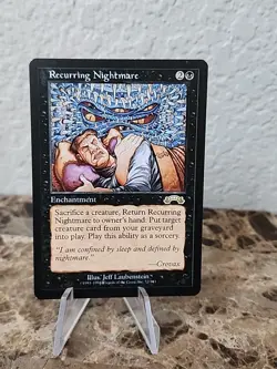 Vintage 1998 MTG Exodus Recurring Nightmare Card Near Mint Magic The Gathering - Image 1