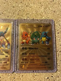 Pokemon Textured Gold Foil Fan Art Pokemon (Lot Of 3 Cards) ￼ Pokemon - Image 2