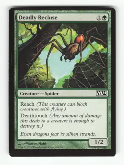 Miscut Deadly Recluse C Magic 2014 (M14) 168 LP Normal Magic: The Gathering - Image 1