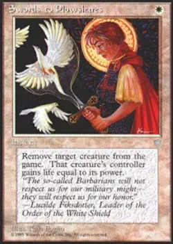 1x Swords to Plowshares Heavy Play MTG Magic - Kid Icarus - - Image 1