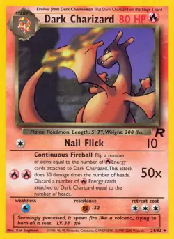 Dark Charizard - 21/82 - Pokemon Team Rocket Unlimited Rare Card WOTC NM - Image 1