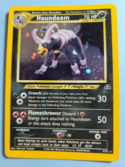 Pokemon TCG Card Neo Discovery Holo LP Rare Houndoom 4/75 - Image 1
