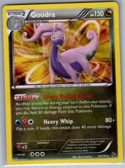 Goodra 74/106 Holo XY - Flashfire - Pokemon Card - NM - Image 1