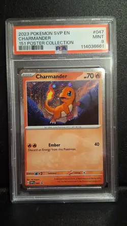 Pokemon - SVP EN-SV Black Star Promo Charmander 151 Poster Coll. 47 2023 PSA 9 - Image 1