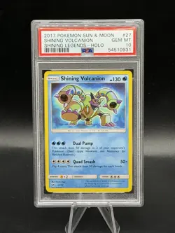 2017 Pokemon S&M Shining Legends #27 Shining Volcanion Holo PSA 10 Gem Mint - Image 1