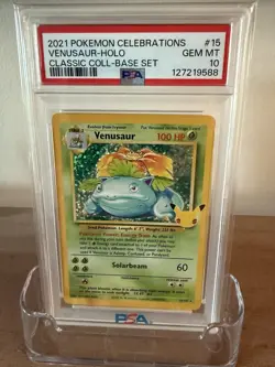 2021 POKEMON CELEBRATIONS VENUSAUR-HOLO CLASSIC COLL-BASE SET #15 PSA 10 - Image 1