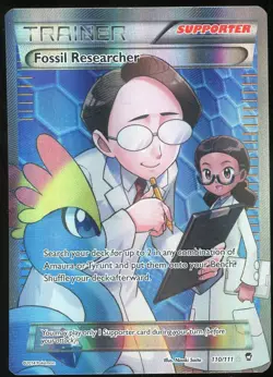 Pokemon TCG Fossil Researcher Holo Ultra Rare Full Art Furious Fists 110/111 LP - Image 1