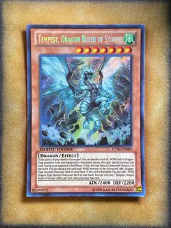 Yugioh Tempest, Dragon Ruler of Storms CT10-EN004 Secret Rare Limited Edition MP - Image 1