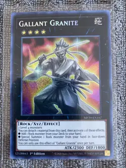 Yugioh Gallant Granite MP20-EN167 Secret Rare 1st Ed NM - Image 1
