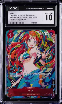 2024 ONE PIECE JPN PROMO CARDS PRB STORAGE BOX #ST01-007 NAMI CGC 10 GEM MINT - Image 1