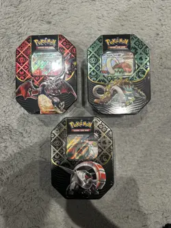 Pokemon TCG Paldean Fates Set of 3 Tins Brand New & Sealed ✅ 4 Pack Tin Art Set - Image 1