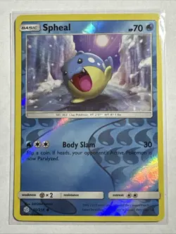 Spheal 50/236 Reverse Holo Card Sun & Moon - Cosmic Eclipse Pokemon TCG NM - Image 1