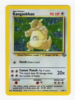 Pokemon TCG 1999 Kangaskhan Jungle Holo Card 5/64 Unlimited Rare, Light Play - Image 1