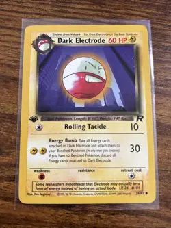 Pokemon Dark Electrode TCG 1st Edition Card 34/82 Team Rocket LP - Image 1