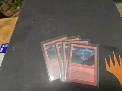 MTG 4th Edition Black Border Lightning Bolt 4x Portuguese - Image 1