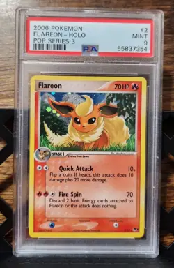 Pokemon Flareon Holo Pop Series 3 2/17 Psa 9 - Image 1