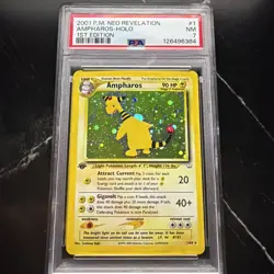 Ampharos 1/64 HOLO RARE 1st Edition Neo Revelation Pokemon Card PSA 7 NM - Image 1