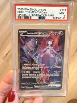 2025 POKEMON DRI EN ROCKETS MEWTWO ex SPECIAL ILLUSTRATION RARE MINT PSA 9 #231 - Image 3