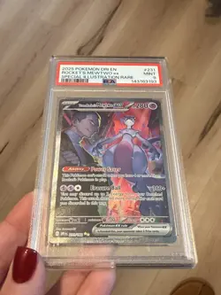 2025 POKEMON DRI EN ROCKETS MEWTWO ex SPECIAL ILLUSTRATION RARE MINT PSA 9 #231 - Image 4