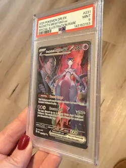 2025 POKEMON DRI EN ROCKETS MEWTWO ex SPECIAL ILLUSTRATION RARE MINT PSA 9 #231 - Image 5
