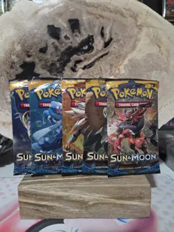 (Lot of 5) Pokemon TCG: Sun And Moon Base Booster Pack Factory Sealed - Image 1