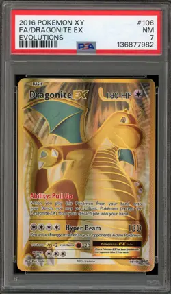 Pokemon Dragonite EX XY Evolutions Full Art #106 PSA 7 - Image 1