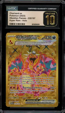 Pokemon Charizard ex Obsidian Flames Hyper Rare #228 CGC 10 Pristine - Image 1