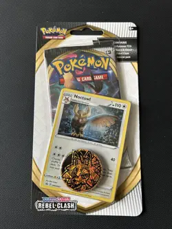 Pokemon TCG: Rebel Clash Noctowl Promo + Coin Checklane Blister Booster Pack - Image 1