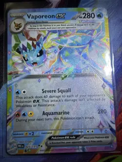 Pokemon TCG Vaporeon ex 023/131 Sv: Prismatic Evolutions Promo Stage 1 Holo EX - Image 1