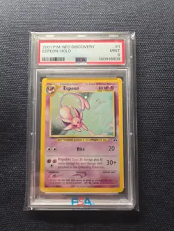 Espeon 1/75, Pokemon Neo Discovery Holo (PSA 9) - Image 1