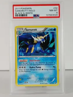 Samurott - Rare Holo - Black & White - POKEMON - 32/114 - 2011 - PSA 8 - Image 1