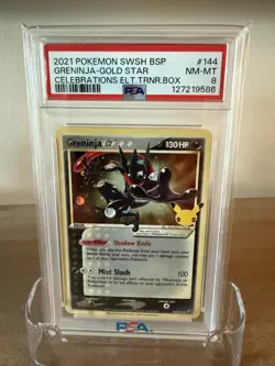 2021 POKEMON SWSH BSP GRENINJA-GOLD STAR CELEBRATIONS ELT.TRNR.BOX PSA 8￼ - Image 1