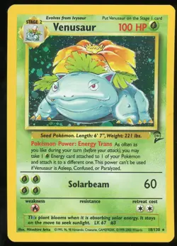 Pokemon TCG Venusaur Holo Rare Base Set 2 18/130 LP Vintage WOTC - Image 1