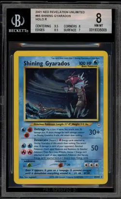 Pokemon Shining Gyarados Neo Revelation Unlimited Holo Secret Rare #65 BGS 8 - Image 1