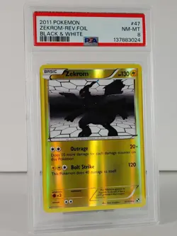 Zekrom - Reverse Holo - Black & White - POKEMON - 47/114 - 2011 - PSA 8 - Image 2