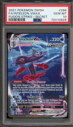 Pokemon Inteleon VMAX Fusion Strike Secret Rare Full Alt Art #266 PSA 10 - Image 1