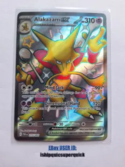 Pokemon TCG Alakazam Ex Scarlet & Violet Paldean Fates 215/091 Ultra Rare - Image 1