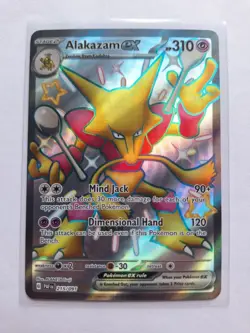 Pokemon TCG Alakazam Ex Scarlet & Violet Paldean Fates 215/091 Ultra Rare - Image 2